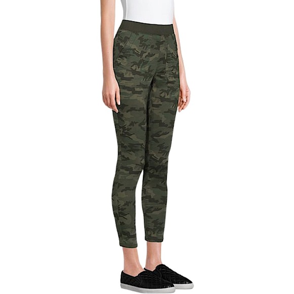 No Boundaries size Xl (15-17) thin green camo skinny pants elastic waist NWOT - Picture 3 of 16